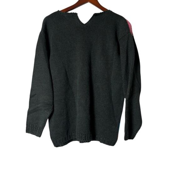 Vintage Empress Womens Chunky Knit Floral Colorful Sweater- size Large - Picture 5 of 5